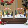 Resin Luminous Rotating Music Box Decoration, Christmas Snow Scene Music Box Creative Gift Decoration