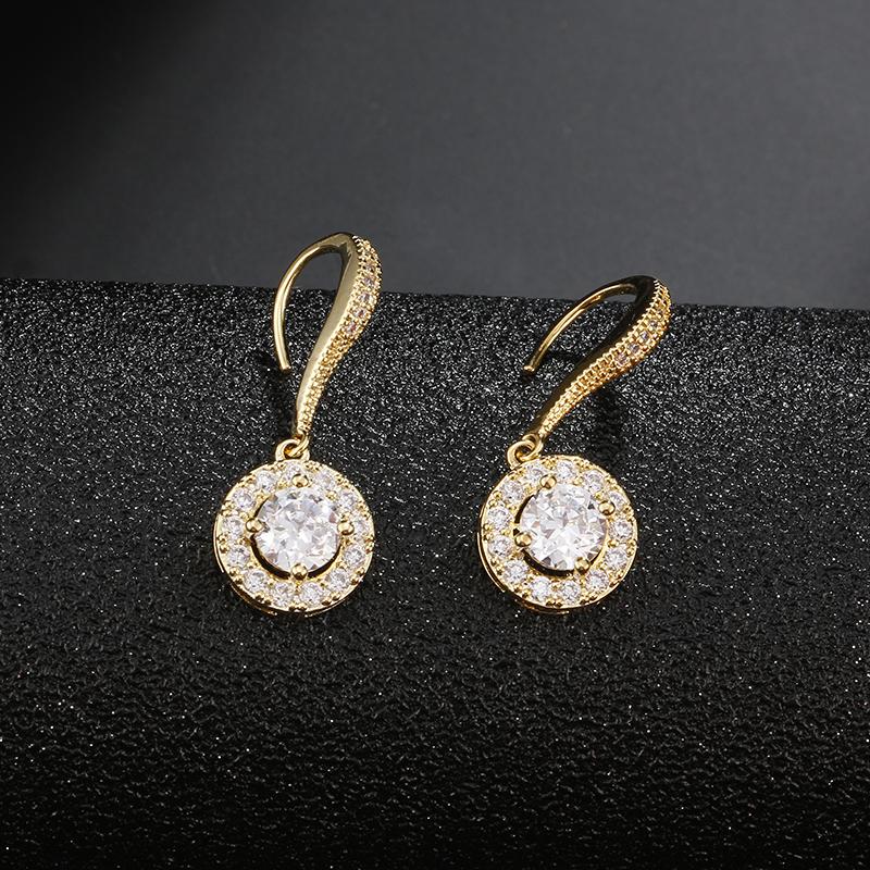 

ZAKOL Классические круглые квадратные серьги-капли с цирконом, великолепные сверкающие серьги-крючки с кубическим цирконием AAA, свадебные серьги для невесты, цирконовый подарок