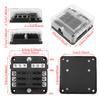 6 Ways Blade Car Fuse Box Holder Universal Marine Boat Fuse Holder Block Warning Indicator 12/36V Power Distribution Panel Board