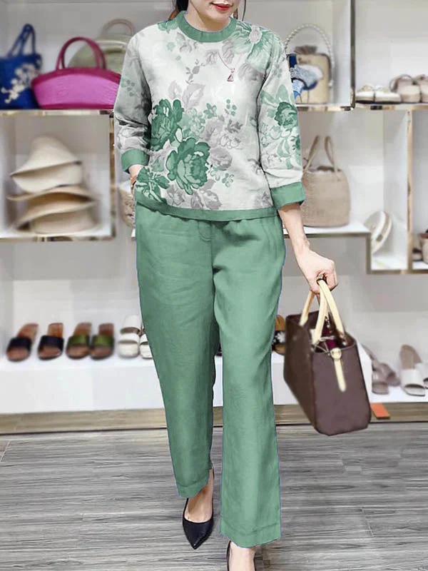 Southeast Asia Spring/Summer 2023 Women's Two-Piece Set: Loose, Fashionable, Large Size with Positioning Print