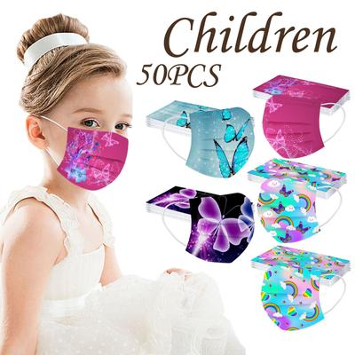 Child Kids Mask Disposable Face Mask Industrial 3Ply Ear Loop 50PC Mask
