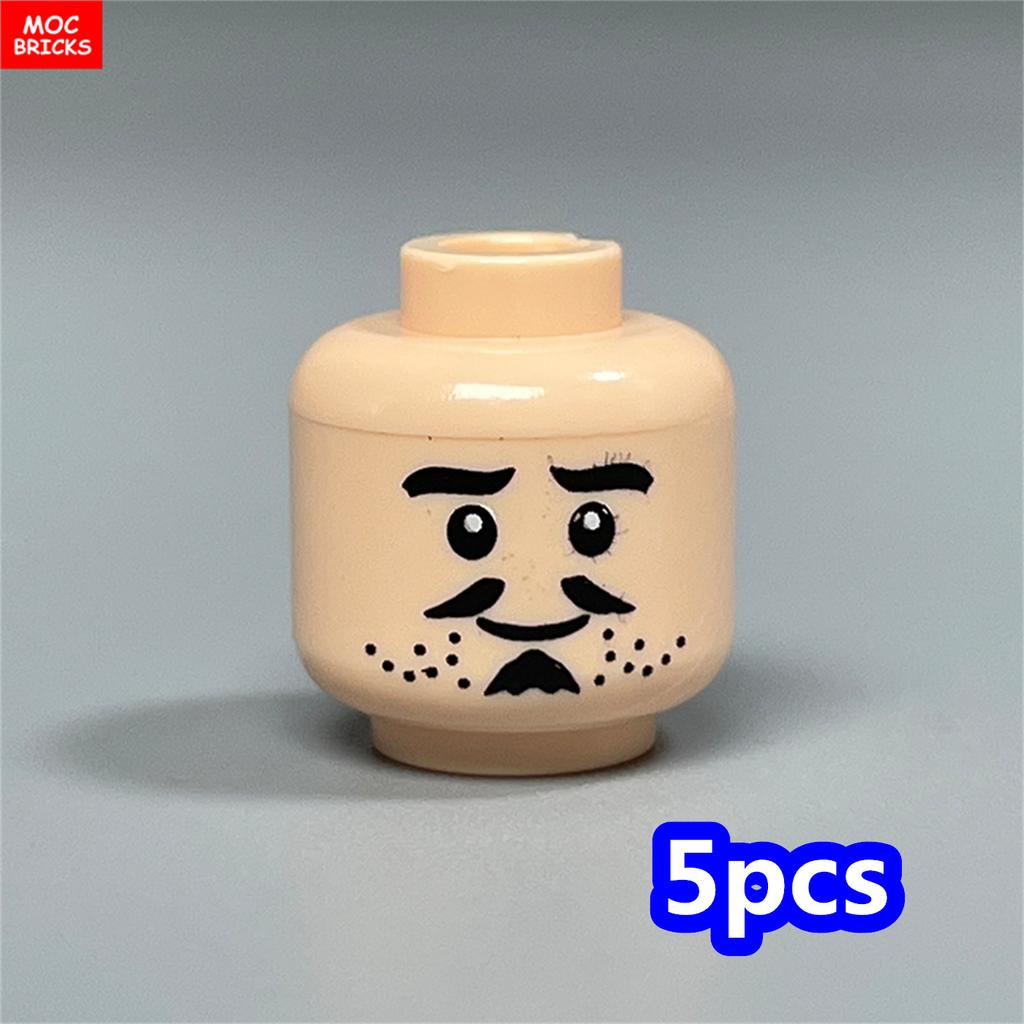 MOC Bricks Hollow Flesh Face Expression Head For 4cm Figure DIY Educational Building Blocks Toys For Children Gifts