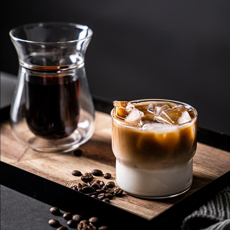 1PCS Creative Style Glass Coffee Smoothie Cup Heat-Resistant Drink Cup Transparent Glassware Whisky Beer Fruit Bubble Water
