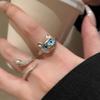 Vivid Cute Silver Color Cat Snake Open Rings For Women Girls Adjustable Finger Ring Gothic Cool Animal Jewelry Gifts