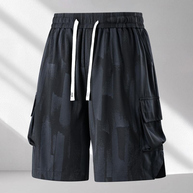 Heren Plus Size Abstracte Print 2-delige Outfit, Korte Mouw T-shirt & Cargo Short Set (5XL-12XL)