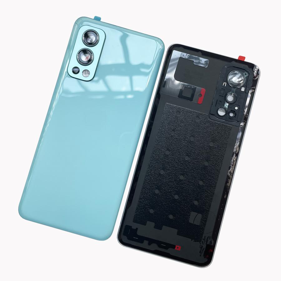 A+++ Nord2 Rear Housing Cover For OnePlus Nord 2 5G One Plus Back Door Glass Repair Battery + Logo Camera Lens Glue синий