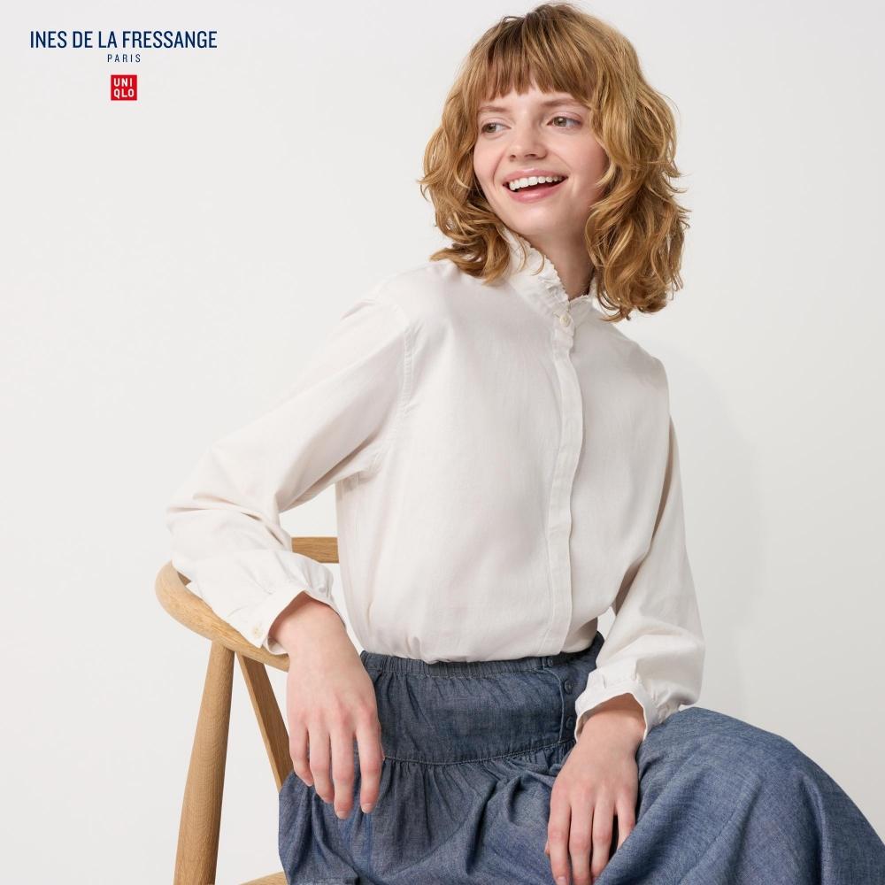 

UNIQLO блузка с оборками и длинными рукавами