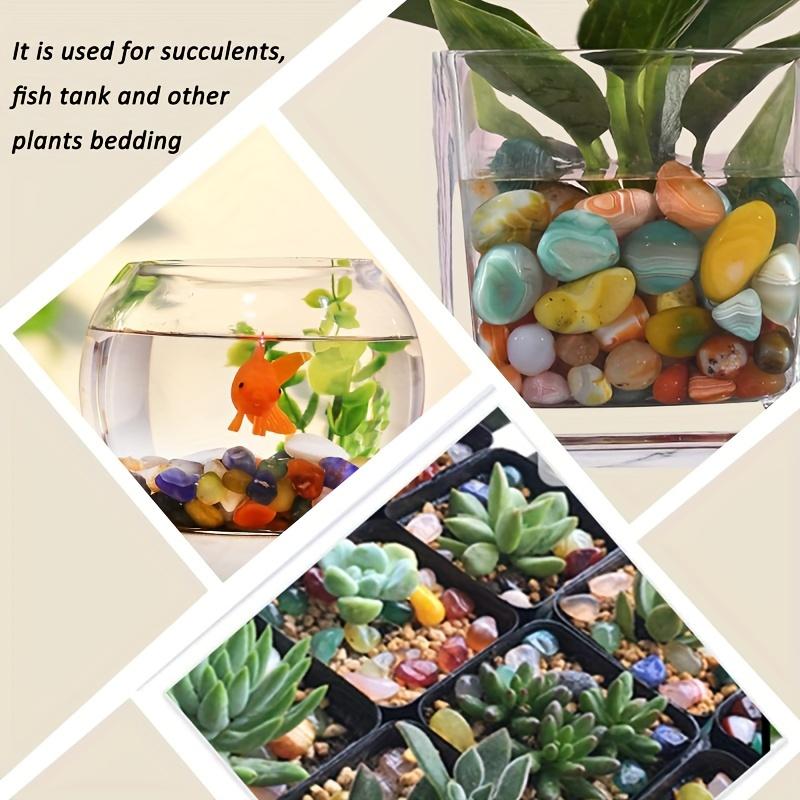 Rock Crystal Rolling Stone White Powder Purple Yellow Fluorite Crushed Stone Fish Tank Decoration Office Home Decoration