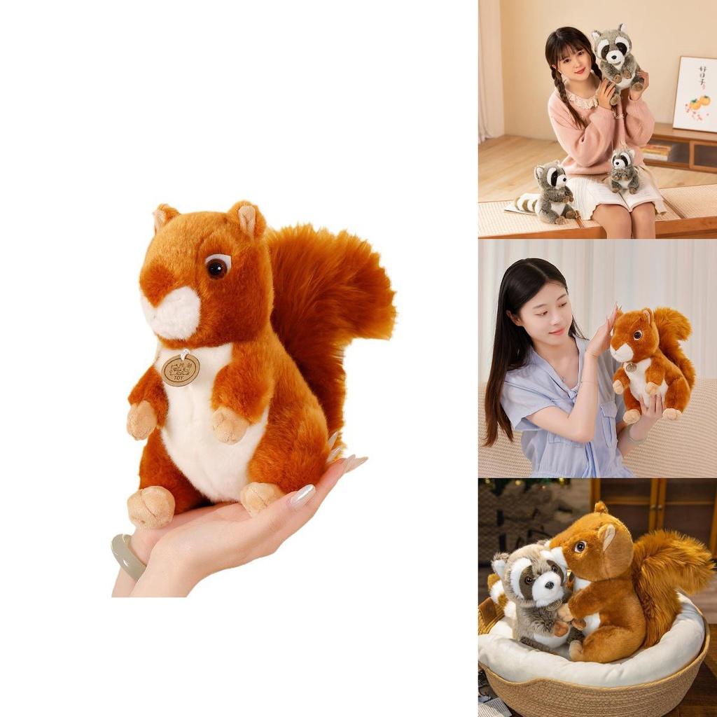 Cute And Soft Squirrel Raccoon Plush Toy For Kids Wholesale Animal Park Souvenir
