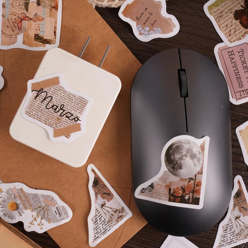 46 Pieces/box Shards Tearing Apart Boxed Stickers Student Stationery Decorative Materials Handmade DIY Decorative Collages