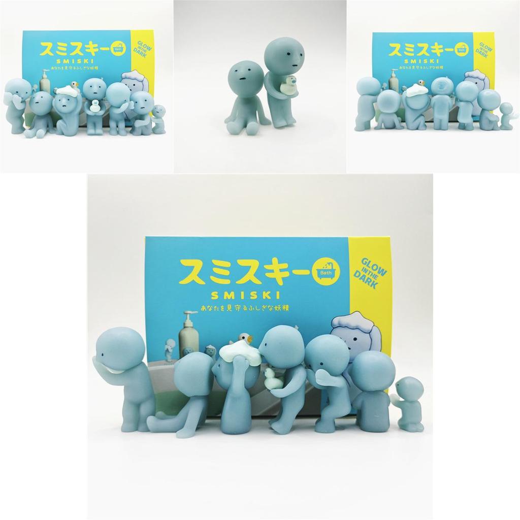 Action Luminous Smiski Figure Model Bathroom Toy Pvc Doll For Kids Decor Room