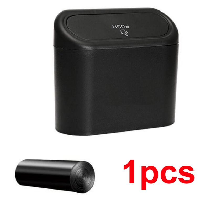 Car Trash Bin Hanging Vehicle Garbage Dust Case Storage Box Plastic Pressing with Lid Waterproof Can for Tesla Auto Accessories