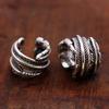 [ZIYMU] Feather Ear Cuff, Indian Jewelry, Stainless Steel, Women's & Men's, 2-piece Set, Silver zm-e-001