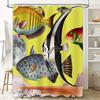 3D Fish Shower Curtain Custom Waterproof Bathroom Decor Art Printed Fabric Home Accessories Green Color #25417869073931 (Chinese