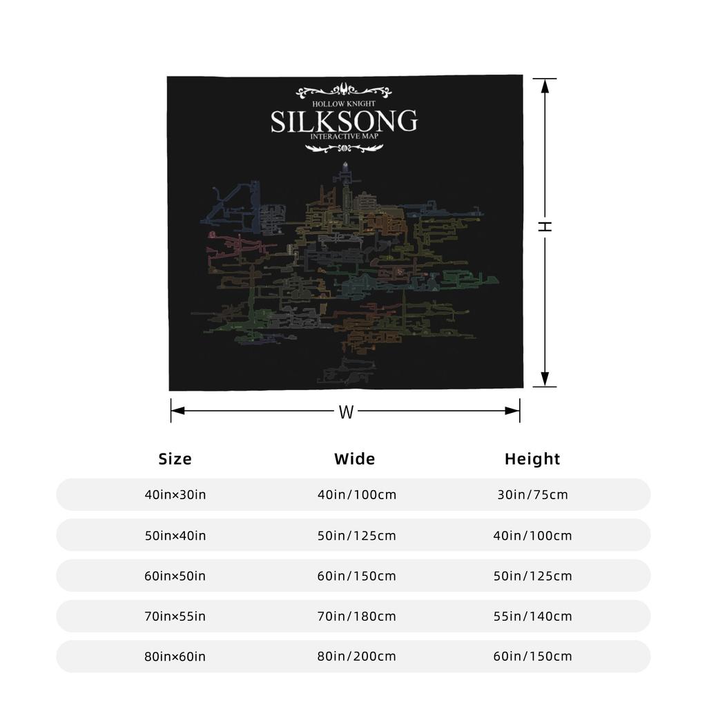 Hollow Knight Silksong Game Map Blanket Mysterious Flannel Awesome Soft Throw Blanket for Bed Sofa Textile Decor Couch