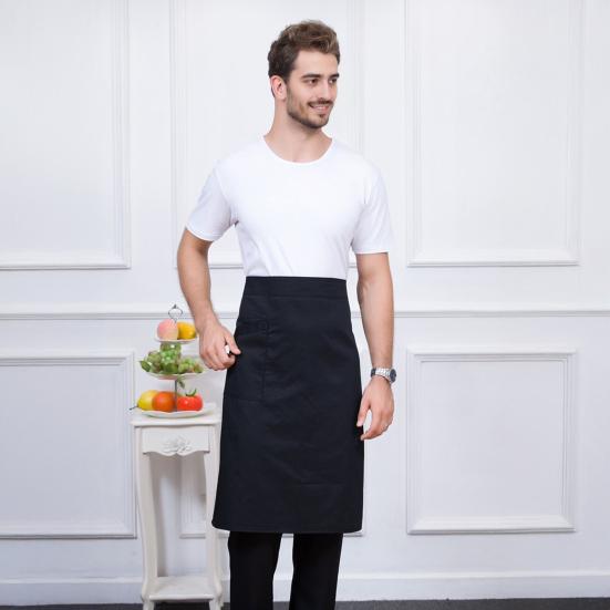Waterproof Half Apron with Adjustable Straps And Pocket Polyester Cooking Kitchen Cooking Workwear Apron Stain Resistant