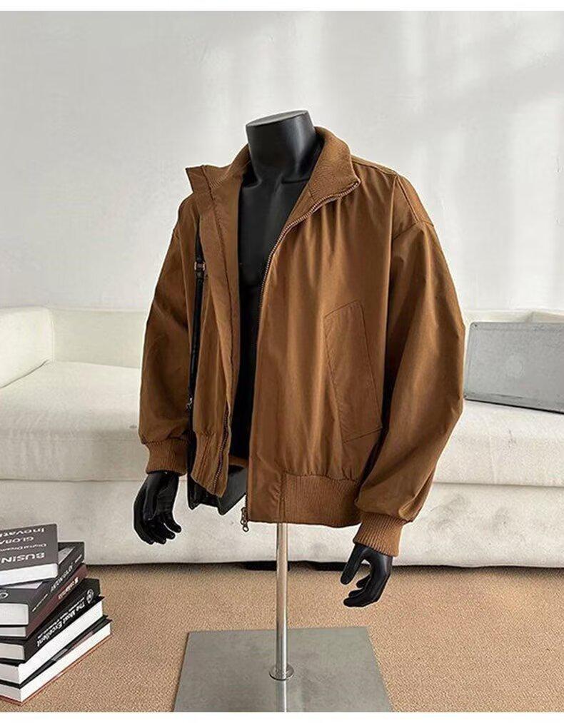 Men's American Retro Cotton Baseball Jacket - Trendy Oversized Windproof Casual Workwear