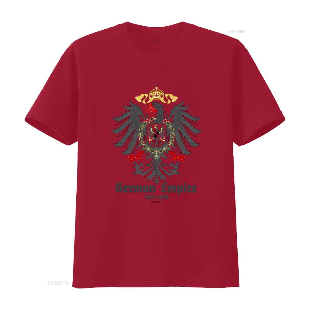 Empire Allemand 1871 1918 T-shirt avec Design Emblème Aigle Allemagne Empereur Reich Guillaume Style Prusse vintage Lavé Respirant