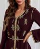 Vestido muçulmano de luxo, cor sólida, indústria pesada, strass, dubai, ramadã, manga comprida, abaya