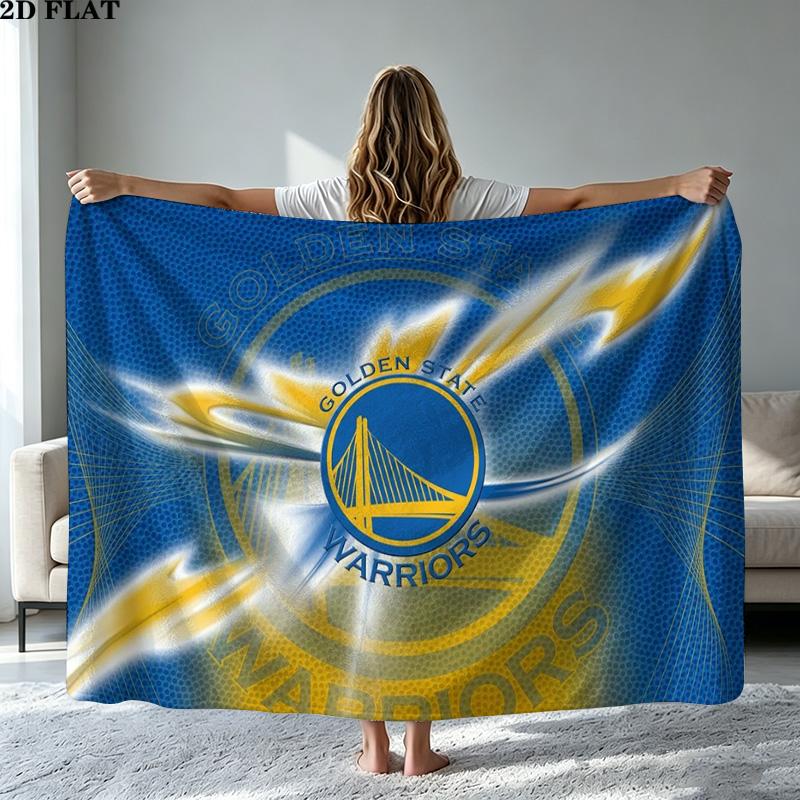 Golden State Warriors Print Flannel Blanket High Quality Warm Comfortable Cover for All Seasons Perfect for Gifts Home Decor