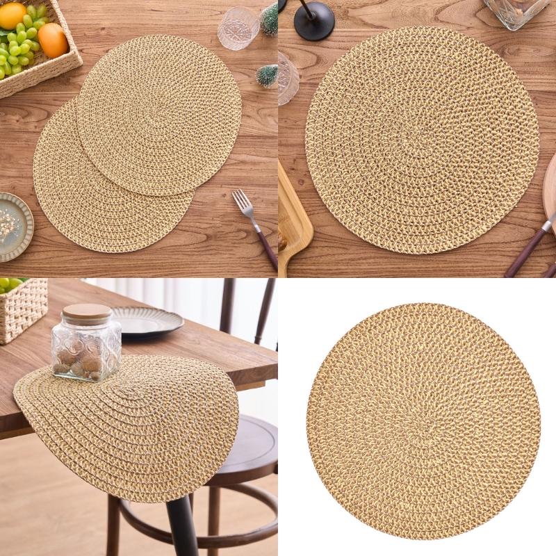 Minimalists Rose Cutout Linen Placemat Biodegradable Materials Heat Protective for Home and Restaurant Use Round