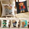 Orso Preppy Americano Moda Carino PPolo Copricuscino Federa Antiacaro Soggiorno Divano Decorazione Cuscino Stanza