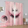 2pcs,2D Plane Printing Pattern Curtains Glamour Lash Art Versatile 100% Polyester (without Rod) Versatile All Perfect for Season