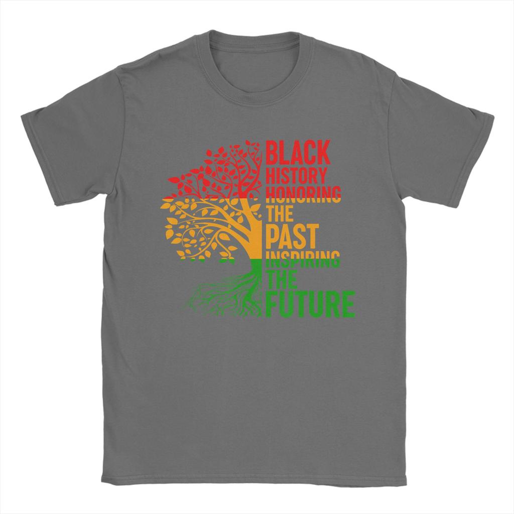 Leisure Black History Honoring Past Inspiring Future T-Shirts for Unisex Round Neck T Shirts Short Sleeve Tees Summer Clothes