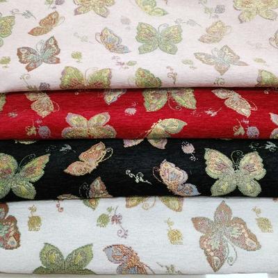 Wide 145cm Retro Little Butterfly Jacquard Fabric for DIY Sewing Thick Dress Chenille Coat Curtain Decorative Fabric