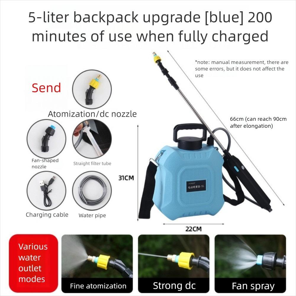 5L/8L Electric Sprayer USB Rechargeable with Telescopic Wand Plant Watering Sprayer High Pressure Shoulder-type Garden Sprayer