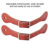 1 Pair Horse Riding Accessories   Genuine Leather Equestrian Spur Strap (Black)