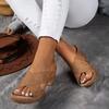 Damen Sommer Leichte Hohl-Sandalen Hohe Absätze Neue Kleider Chunky Cross Offene Zehen Hausschuhe Übergröße Damen Freizeit Schlappen Schuhe