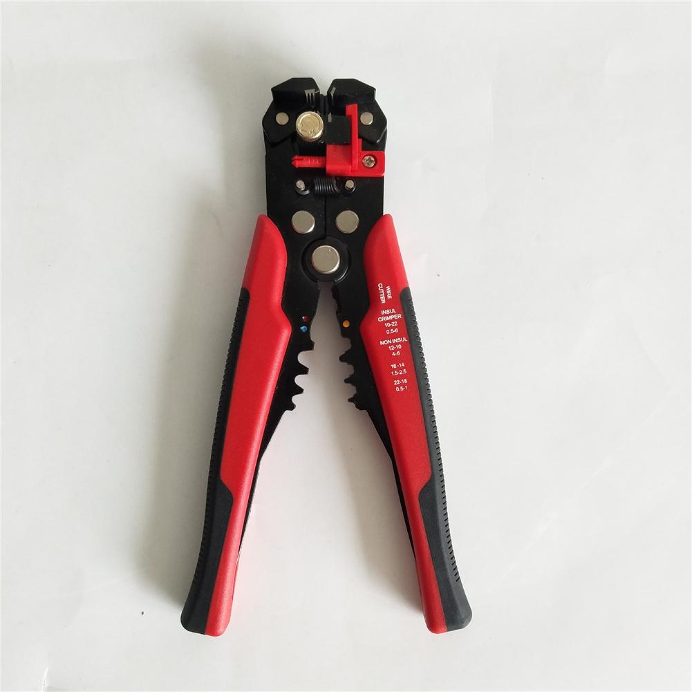 Metal HS-D1 8-inch 3 In 1 Automatic Self-adjustable Cable Wire Crimper Multifunctional Wire Stripping Pliers Electrician Tool 1064 (red)#0