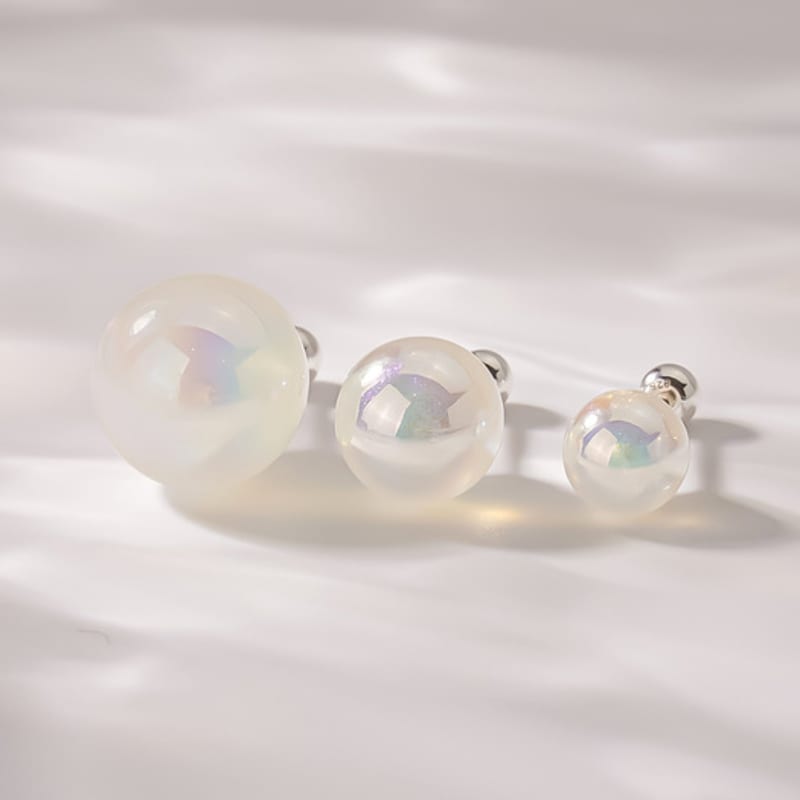JEWNEL (1+1)Silver925 Aurora Light Pearl Silver Piercing (3 Sizes)