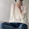 Knitted Hollow Out Sun Protection Clothing for Women In Summer, Thin and Loose Design, Niche and Unique, Hanging Long Sleeved Top, Top