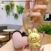 999 Pure Gold Labubu Keychain & Phone Charm with Gold Ornament: Cartoon Bag Charm Gift