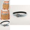 Cloth Retro Denim Carved Buckle Blue Waistband Adjustable Fit Fabric Material
