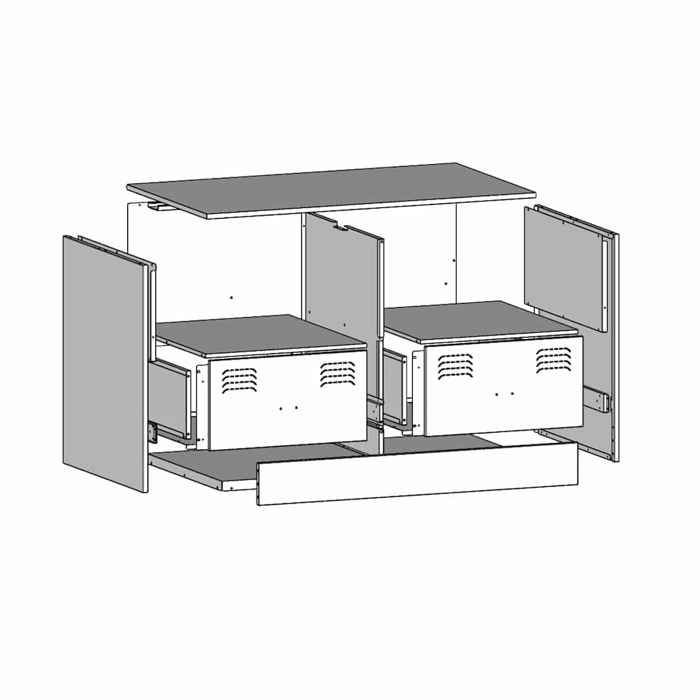 VidaXL TV Furniture 2 Pcs Anthracite 67x39x44 Cm Steel 841744