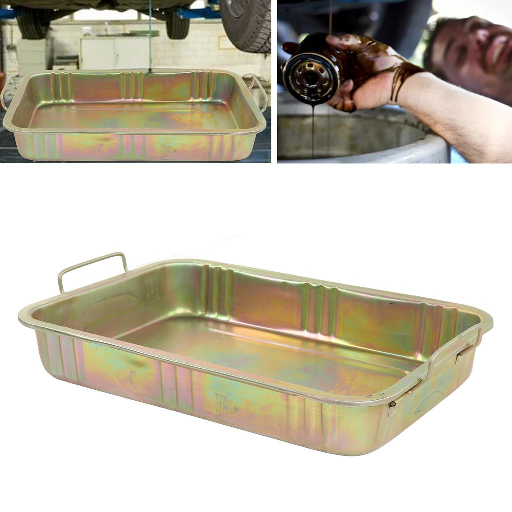 Galvanized Oil Drip Tray Pan Professional Metal Drain Container Auto Repair Tool for Vehicle