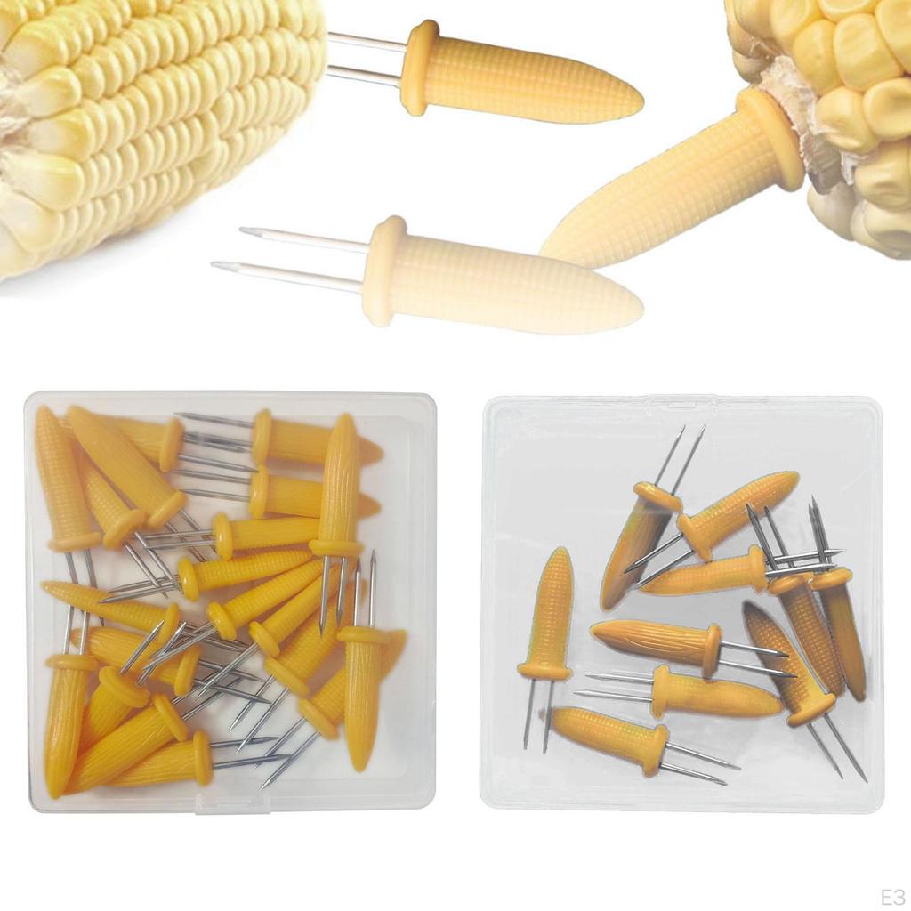 Nerezové držáky na kukuřici Přenosné grilovací špízy na párty BBQ kempování 20 ks