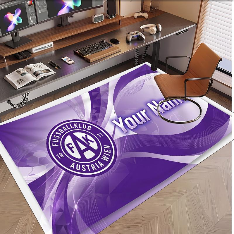 Personalized Crystal Velvet Carpet Austria Wien FC Pattern Non Slip Floor Rug
