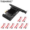 PCIE SATA Erweiterungskarte PCI-E 1X auf 2-20 Ports SATA3.0 Adapter PCI E SATAIII Controller PCI Express Multiplikator mit SATA-Kabeln