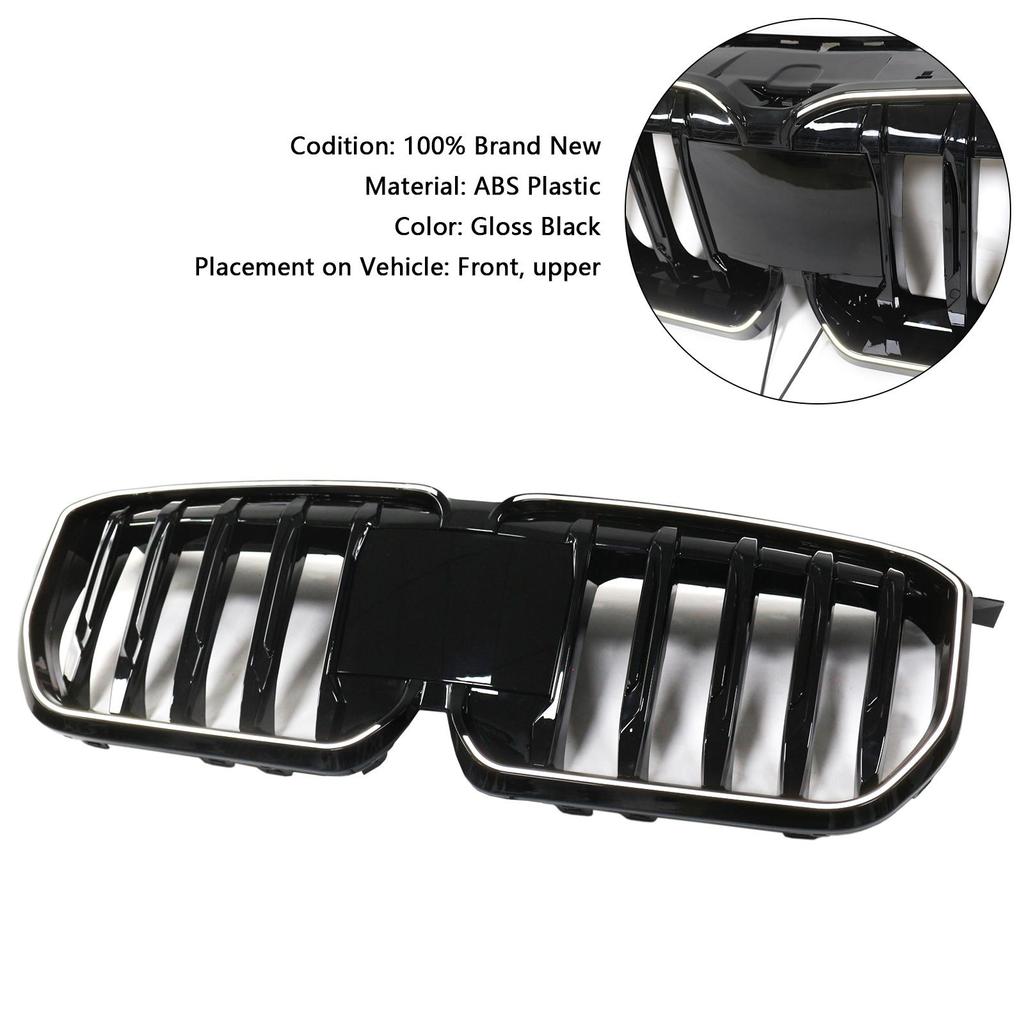 Błyszczący Czarny Przedni Zderzak Nerki Grill Kratka kompatybilna dla BMW X1 U11 U12 2023-2024