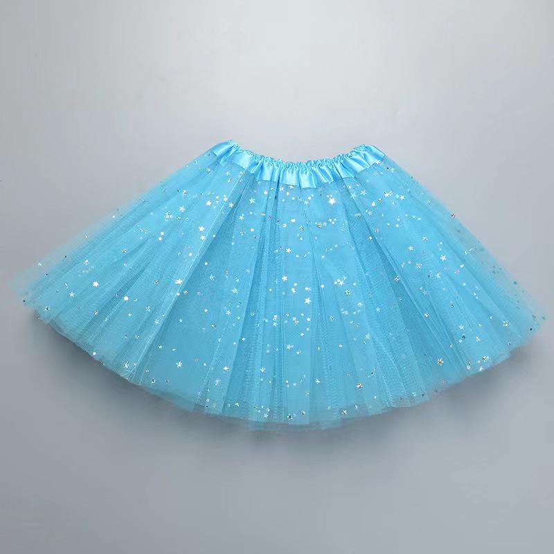 

Adult European & American Three-Layer Sequin Mesh Ballet Tutu Skirt Length 40cm (Adult) озеро синий