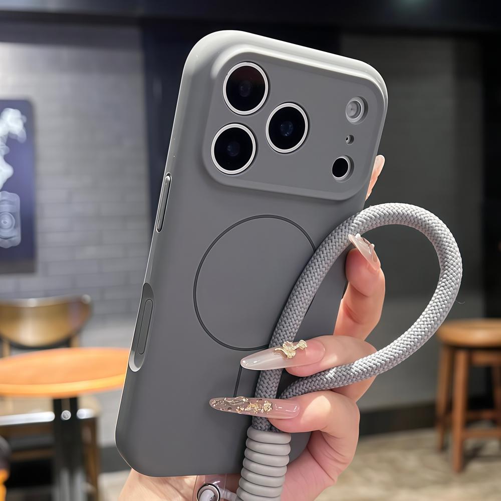 Řemínek na zápěstí z tekutého silikonu pro Magsafe Měkké pouzdro z tekutého silikonu pro iPhone Air 16 Plus 15 14 13 12 17 Pro Max Magnetický kryt