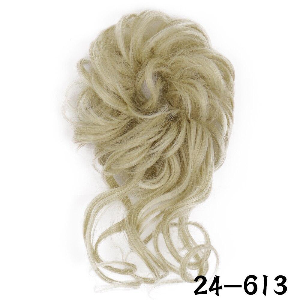 MERISIHAIR Damen-Haarknoten aus Kunstfaser, unordentlicher Chignon, lockiges Haar, elastischer unordentlicher Chignon für Damen, Haarteile, Schwarz, Braun