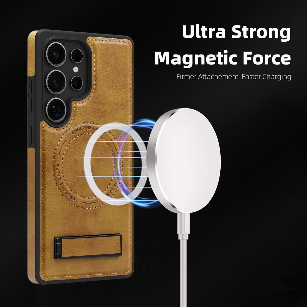 Applicable to Samsung S11ultra mobile phone case leather magnetic wireless charging bracket S11/S11PU leather protective case
