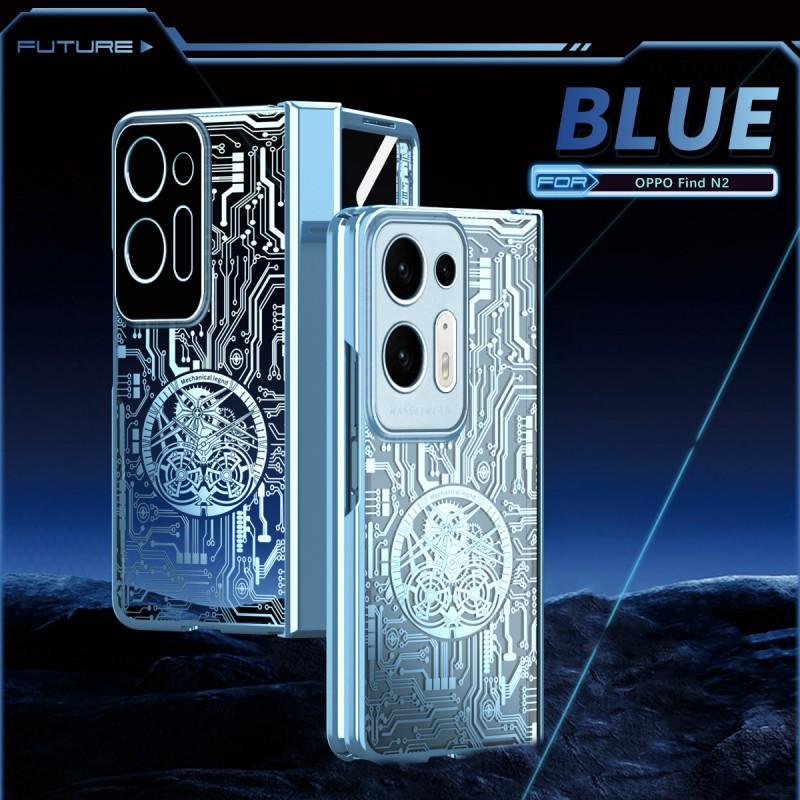 Magnetic Snap-on Case OPPO Find N2 Foldable Phone Electroplated PC Shell With Shockproof Full Coverage