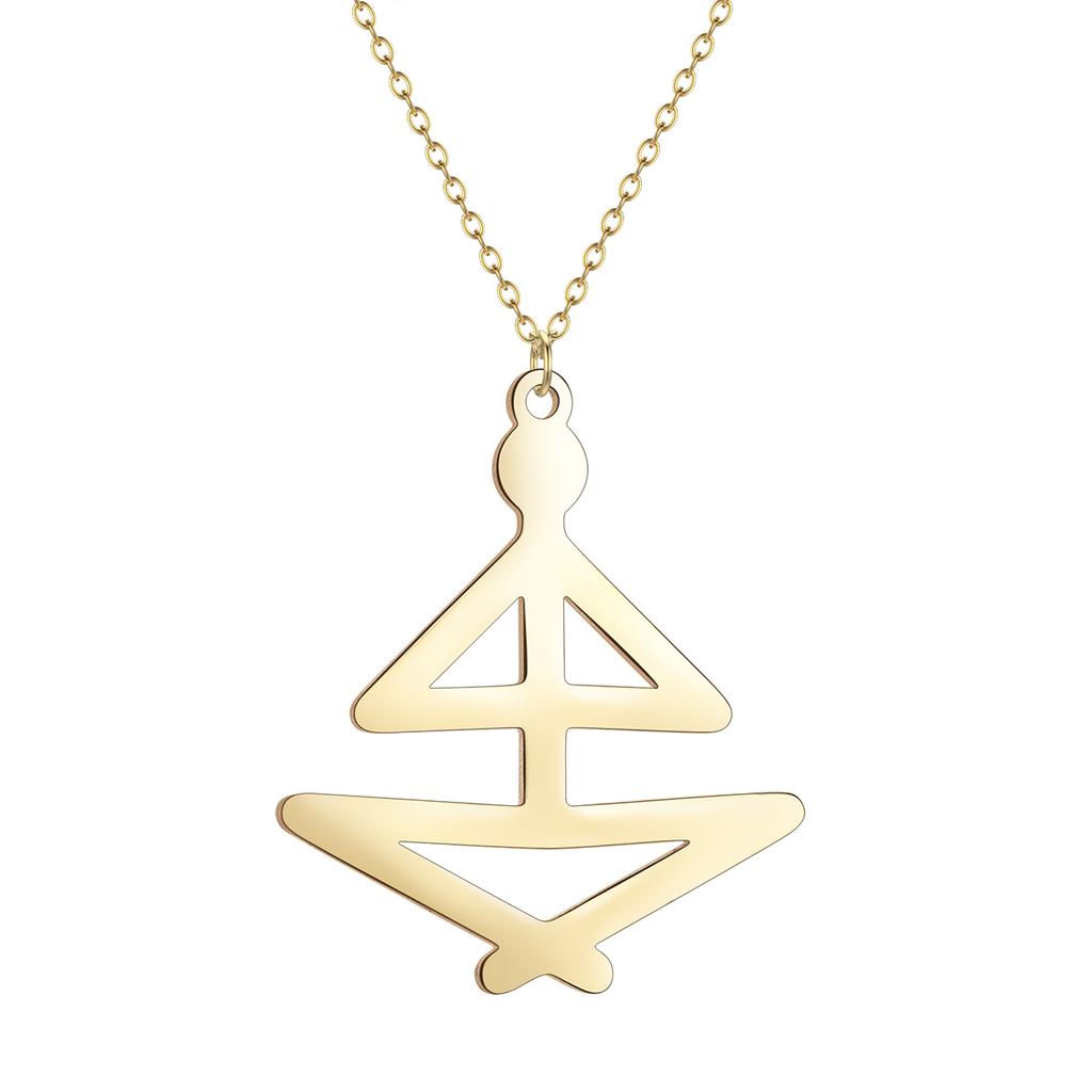 Kinitial Stainless Steel Mexico Zia Sun Symbol Pendant Neckalce For Women Men Scale Of Justice Bicycle Bike Jewelry Gift