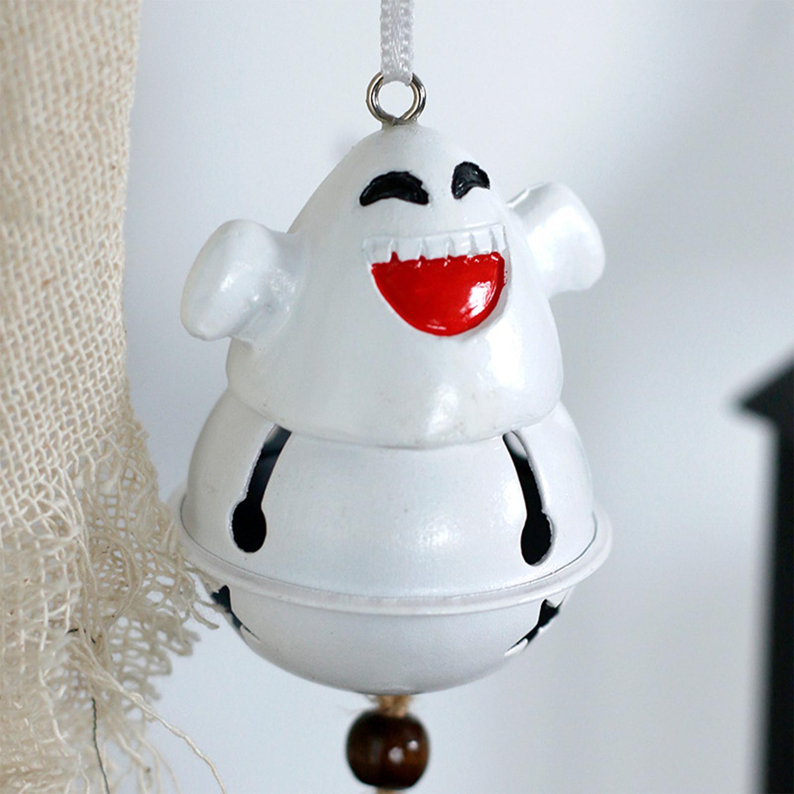 Halloween Ghost Bell Ornament Smile Scary Cute Face Ghost Hanging Decor for Home Office & Party Decor Smile